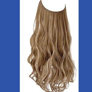 thathair halo 22 inch wavy extensions - ash blonde